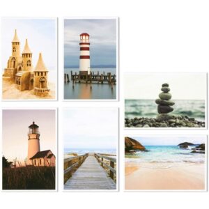 Best Paper Greetings 40 Pack Bulk Nautical Beach Seaside Postcards From Around the World for Mailing, 20 Assorted Designs (4 x 6 In)