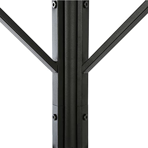 Coat Rack Hat Stand Free Standing Display Hall Tree Metal Hat Hanger Garment Storage Holder with 9 Hooks for Clothes Hats and Scarves in Black,17.72"Wx17.72"Dx70.87"H (Black)