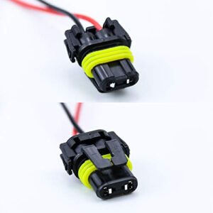 iBrightstar 9005 9006 9012 9145 H10 Female Adapter Wiring Harness Sockets Wire for Headlights Fog Lights