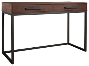 signature design by ashley horatio urban industrial 48" home office desk with 2 drawers, brown