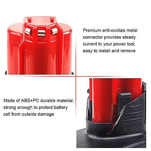 DKSIDKN M12 12V 9.0Ah Lithium-ion Replacement Battery Compatible with Milwaukee XC 48-11-2440 48-11-2402 48-11-2411 12-Volt M12 Cordless Tools