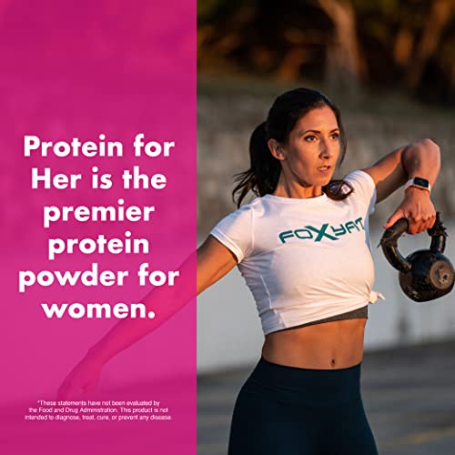FoxyFit Protein for Her, Vanilla Cupcake Whey Protein Powder with CLA and Biotin for a Healthy Glow (1.85 lbs)