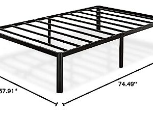 ZINUS Van 16 Inch Metal Platform Bed Frame / Steel Slat Support / No Box Spring Needed / Easy Assembly, Twin