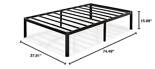 ZINUS Van 16 Inch Metal Platform Bed Frame / Steel Slat Support / No Box Spring Needed / Easy Assembly, Twin