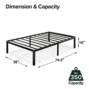 ZINUS Van 16 Inch Metal Platform Bed Frame / Steel Slat Support / No Box Spring Needed / Easy Assembly, Twin