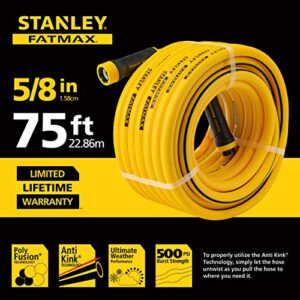 Stanley Garden BDS6651 Fatmax Professional Grade Water Hose, 75' x 5/8", 75ft, Yellow, 500 Psi