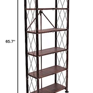 Origami RB-OTM 6-Tier Book Shelf, Stamped Shelving, Bronze