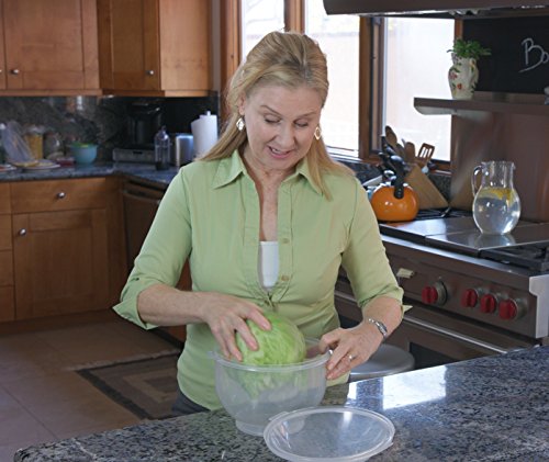 Lettuce Crisper Salad Keeper Container Keeps your Salads and Vegetables Crisp and Fresh - This Second Generatiion Storage Container Comes with a Tighter Lid with a Bonus Lettuce Knife