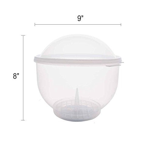 Lettuce Crisper Salad Keeper Container Keeps your Salads and Vegetables Crisp and Fresh - This Second Generatiion Storage Container Comes with a Tighter Lid with a Bonus Lettuce Knife