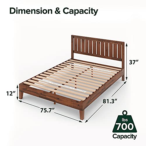 ZINUS Vivek Deluxe Wood Platform Bed Frame with Headboard / Wood Slat Support / No Box Spring Needed / Easy Assembly, King