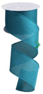 turquoise solid cross royal burlap wired edge ribbon - 2.5" x 10 yards : rg1212a2
