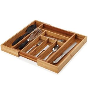 Heim Concept Drawer Organizer Bamboo Cutlery Tray Silverware Organizer/Utensil Holder, Drawer Dividers Organizer for Silverware, Flatware, Knives in Kitchen