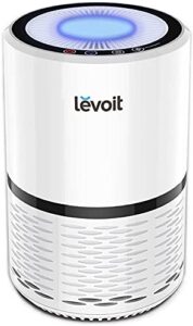 levoit air purifiers for home, hepa filter for smoke, dust and pollen in bedroom, ozone free, filtration system odor eliminators for office with optional night light, 1 pack, white