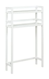 new ridge home goods solid wood dunnsville 2-tier space saver for extra storage, white