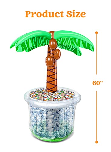 JOYIN 60" Inflatable Palm Tree Cooler, Beach Theme Party Decor, Pool Party Decorations, Luau Hawaiian Birthday Party Supplies Ocean Jungle Tropical Themed Party Decoration Summer Outdoor Drink Cooler