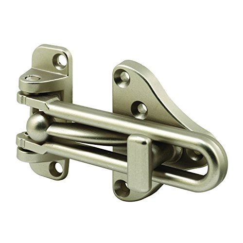 Defender Security U 11316 Swing Bar Door Guard With High Security Auxiliary Lock, Satin Nickel Finish (Single Pack)