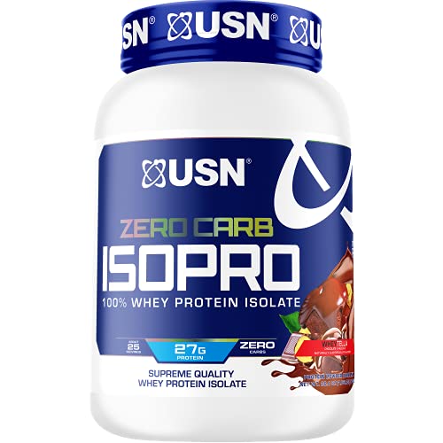 USN Supplements Zero Carb IsoPro 100% Whey Protein Isolate Powder - Keto Friendly, Sugar Free and Low Calorie, WheyTella, 1.7 Pounds