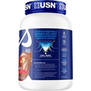 USN Supplements Zero Carb IsoPro 100% Whey Protein Isolate Powder - Keto Friendly, Sugar Free and Low Calorie, WheyTella, 1.7 Pounds