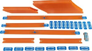 hot wheels track builder car & mega track pack, 87 component parts for 40-ft of track & 1:64 scale toy car [amazon exclusive]