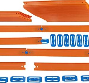 Hot Wheels Track Builder Car & MEGA Track Pack, 87 Component Parts for 40-Ft of Track & 1:64 Scale Toy Car [Amazon Exclusive]