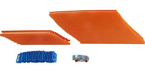 Hot Wheels Track Builder Car & MEGA Track Pack, 87 Component Parts for 40-Ft of Track & 1:64 Scale Toy Car [Amazon Exclusive]