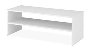 whitmor stackable 31" extra wide 2-shelf storage organizer, white