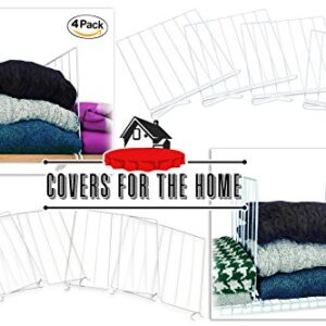 Covers For The Home Sturdy Set of 4 Wire Shelf Dividers - for Solid Shelves - (4 pcs Total)