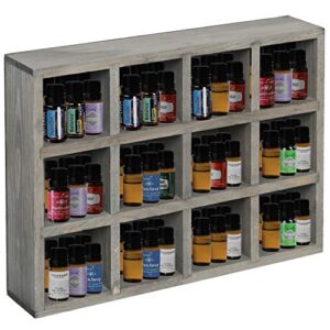 mygift dark gray wood hanging shadow box, shot glasses display case collective shelf, freestanding or wall mounted shelving unit with 12 compartments
