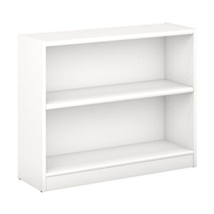 bush furniture universal 2 shelf bookcase in pure white
