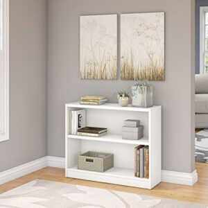 Bush Furniture Universal 2 Shelf Bookcase in Pure White