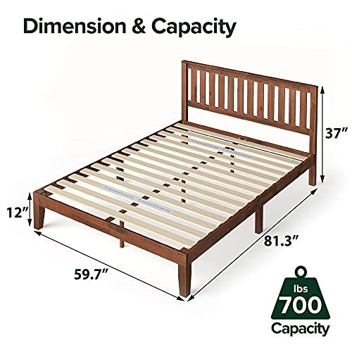 ZINUS Vivek Wood Platform Bed Frame with Headboard / Wood Slat Support / No Box Spring Needed / Easy Assembly, Queen