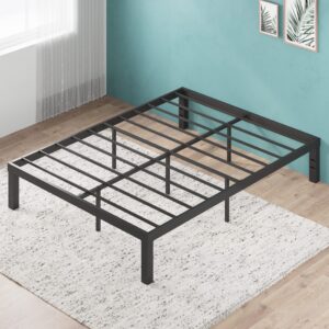 zinus luis 14 inch quicklock metal platform bed frame / mattress foundation with steel slat support / no box spring needed / easy assembly, full