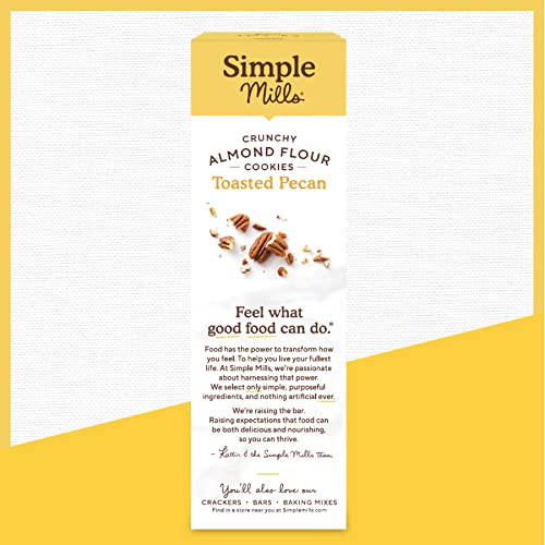 Simple Mills Almond Flour Crunchy Cookies, Toasted Pecan - Gluten Free, Vegan, Healthy Snacks, Made with Organic Coconut Oil, 5.5 Ounce (Pack of 1)