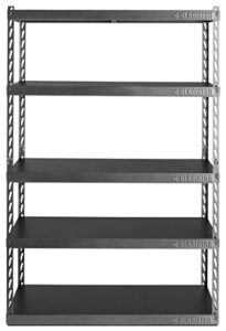 gladiator "48" wide ez connect rack with five 24" deep shelves", hammered granite