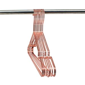 10Pack Koobay 17" Rose Shiny Copper Clothes Wire Hanging Hangers for Shirts Coat Storage & Displayetal