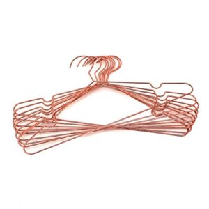 10Pack Koobay 17" Rose Shiny Copper Clothes Wire Hanging Hangers for Shirts Coat Storage & Displayetal