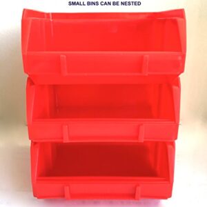 MaxWorks 80694 30-Bin Wall Mount Parts Rack/Storage for your Nuts, Bolts, Screws, Nails, Beads, Buttons, Other Small Parts,Blue and Red