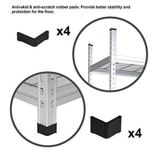 Amazon Basics Heavy Duty Storage Shelving Unit, Double Post, 5 Shelf, High-Grade Aluminum, Silver, 60 x 24 x 78 Inch