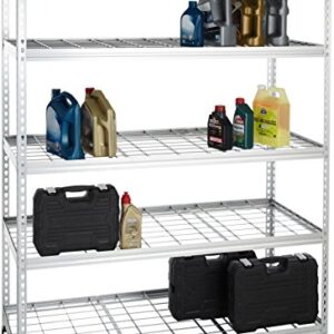 Amazon Basics Heavy Duty Storage Shelving Unit, Double Post, 5 Shelf, High-Grade Aluminum, Silver, 60 x 24 x 78 Inch