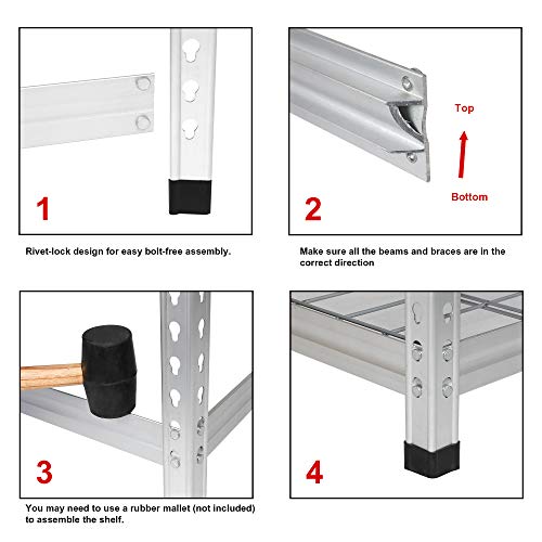 Amazon Basics Heavy Duty Storage Shelving Unit, Double Post, 5 Shelf, High-Grade Aluminum, Silver, 60 x 24 x 78 Inch