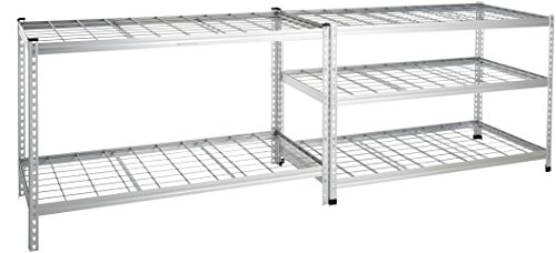 Amazon Basics Heavy Duty Storage Shelving Unit, Double Post, 5 Shelf, High-Grade Aluminum, Silver, 60 x 24 x 78 Inch