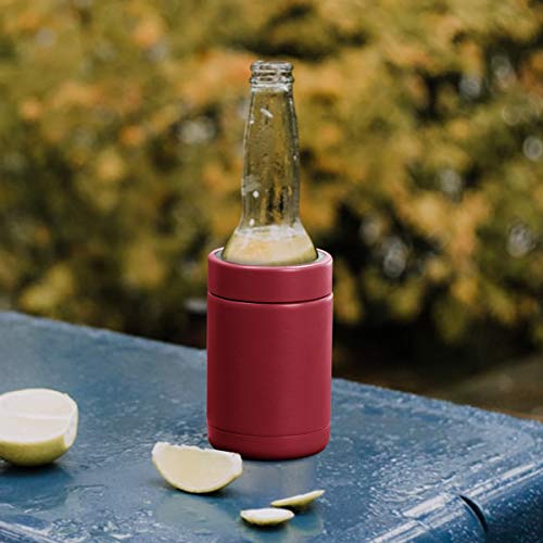 Tahoe Trails Stainless Steel 12oz Vacuum Insulated Can and Bottle Cooler | Double Wall Can Cooler For Cans and Bottles | Copper Plated Can Chiller and Metal Cooler | Crimson red