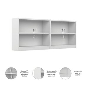 Bush Furniture Universal 2 Shelf Bookcase Set of 2 in Pure White (UB001PW)