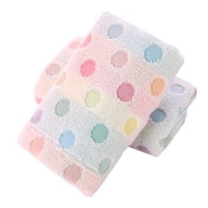 pidada 100% cotton hand towels colorful polka dot pattern soft absorbent decorative towel for bathroom 13.4 x 30 inch set of 2 (beige)
