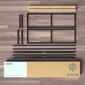 ZINUS Joseph Metal Platforma Bed Frame / Mattress Foundation / Wood Slat Support / No Box Spring Needed / Sturdy Steel Structure, Queen