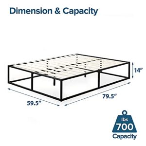 ZINUS Joseph Metal Platforma Bed Frame / Mattress Foundation / Wood Slat Support / No Box Spring Needed / Sturdy Steel Structure, Queen