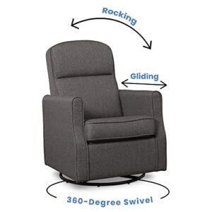 Delta Children Blair Slim Nursery Glider Swivel Rocker Chair, Charcoal
