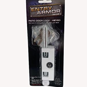 Pro-Lok Entry Armor EPL-106-W Patio Door Lock- Keyed Lg Rectangle (White Finish)