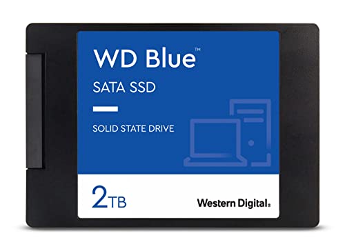 Western Digital 2TB WD Blue 3D NAND Internal PC SSD - SATA III 6 Gb/s, 2.5"/7mm, Up to 560 MB/s - WDS200T2B0A, Solid State Hard Drive