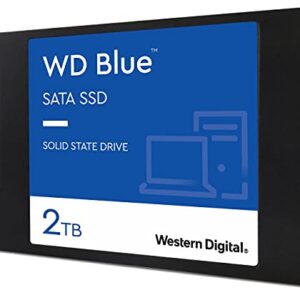 Western Digital 2TB WD Blue 3D NAND Internal PC SSD - SATA III 6 Gb/s, 2.5"/7mm, Up to 560 MB/s - WDS200T2B0A, Solid State Hard Drive